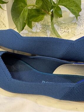 Rothy's Blue Knit Slip-On Ballet Flats